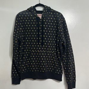 Black True religion monogram hoodie, size medium